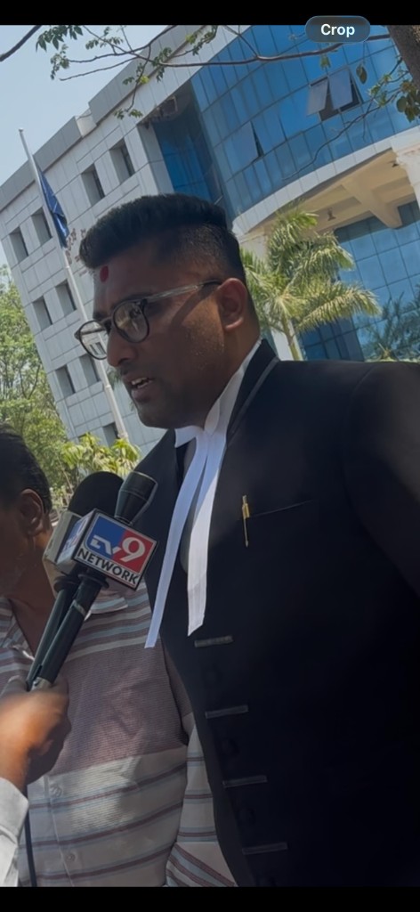 Advocate Karthik M in outdoor media interview